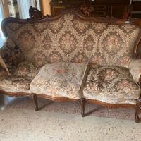 Set da salotto antico divano e due poltrone