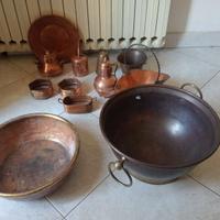 Lotto oggetti rame antichi