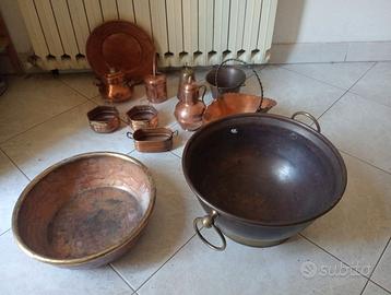 Lotto oggetti rame antichi