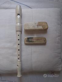 Flauto dolce e armonica a bocca Hohner, vintage