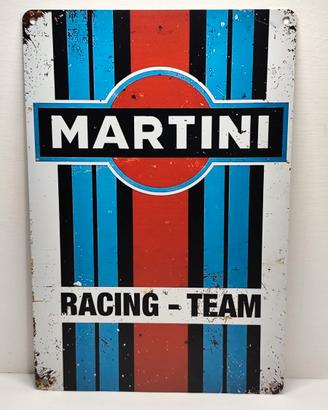Targa Metallo Vintage Martini Racing 30x20cm