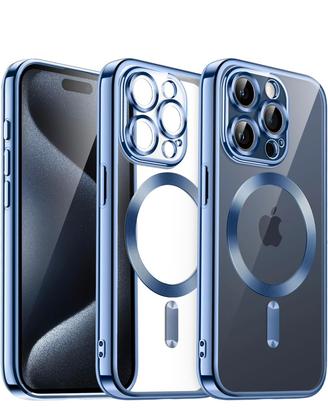 Cover per iphone 15 Pro 6.1 pollici azzurro sierra