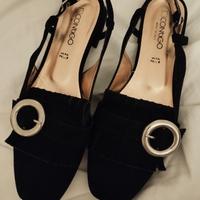 scarpe modello Chanel nere scamosciate 