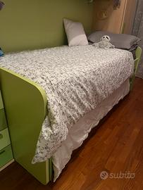 Letto per cameretta rialzato con secondo letto