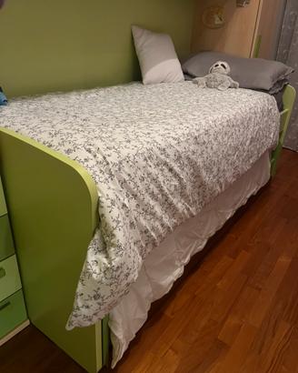 Letto per cameretta rialzato con secondo letto