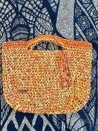 Borsa crocket fatta a mano uncinetto in rafia