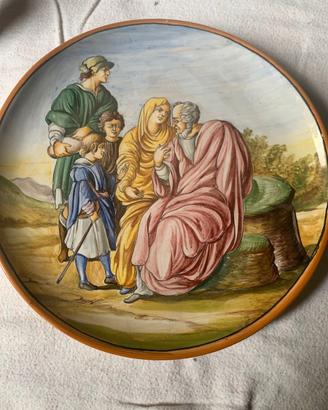 Piatto da parete in maiolica.