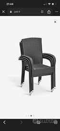 Sei  sedie in polyrattan Jysk