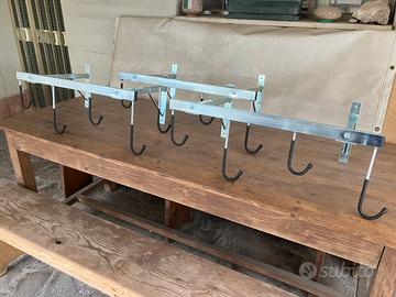 Portabici a parete 4 posti con ganci (lotto 3 pz)