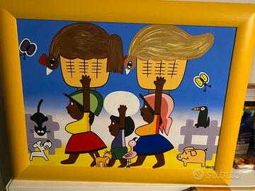 Tela brasiliana in cornice gialla