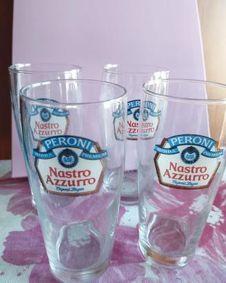 4 bicchieri NASTRO AZZURRO del 1976