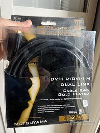 Cavo 5mt DVI-I M / DVI-I M 24k dorato Dual Link