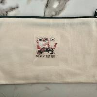 Astuccio in tela con stampa gatti