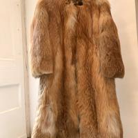 Pelliccia vintage lunga in volpe rossa naturale