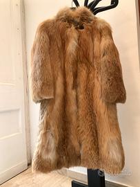 Pelliccia vintage lunga in volpe rossa naturale
