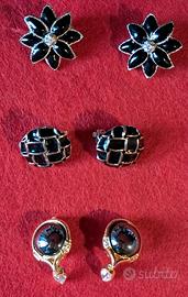 Orecchini vintage con clips, bigiotteria 