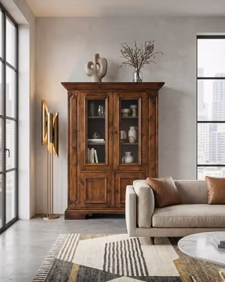 Splendida Credenza Doppio Corpo in Stile Antico