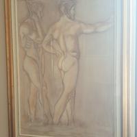 Quadro con disegno nudo maschile.