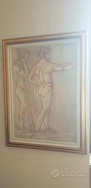 Quadro con disegno nudo maschile.