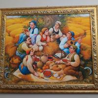 Quadro con cornice oro