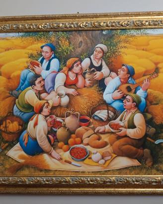 Quadro con cornice oro