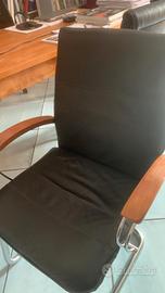 Sedia Poltrona da ufficio con braccioli in legno