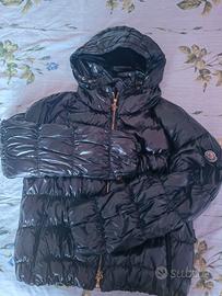 piumino Moncler nero lucido vera piuma d oca
