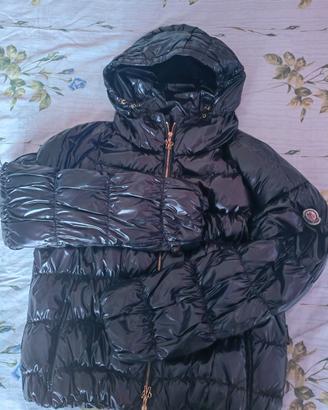 piumino Moncler nero lucido vera piuma d oca