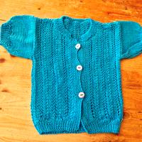 Cardigan neonata vintage fatto a mano 