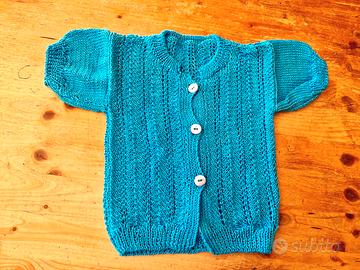 Cardigan neonata vintage fatto a mano 
