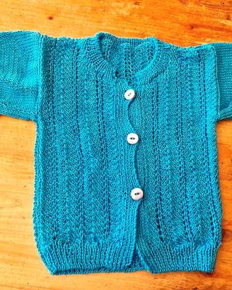 Cardigan neonata vintage fatto a mano 