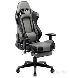 sedia gaming grigia/nera