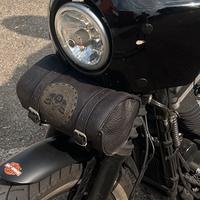 Borsa moto cuoio nera