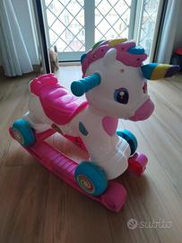 unicorno dondolo e cavalcabile 