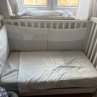 Lettino bambini con materasso e protezione