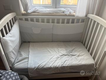 Lettino bambini con materasso e protezione