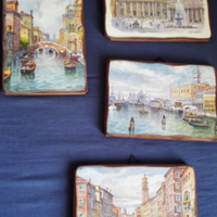 Quadri su legno in acquarello. Rustici