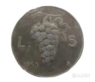 5 Lire Uva 1950 - Repubblica Italiana 