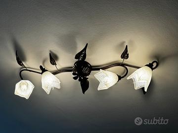 Plafoniera a soffitto applique vetro soffiato, led