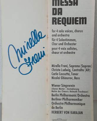 Autografo Mirella Freni su libretto 