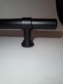 8 maniglie LONTAN alluminio/metallo nero interasse