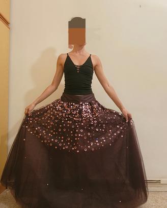 Gonna lunga tulle paillette List Boutique NUOVA