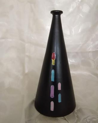 Vasetto ceramica smaltato nero