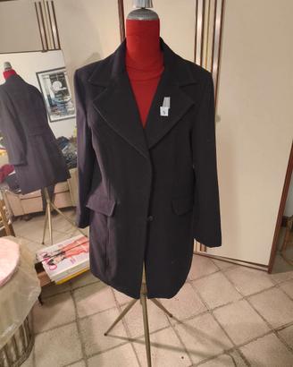 Cappotto donna nero sartoriale lana taglia L