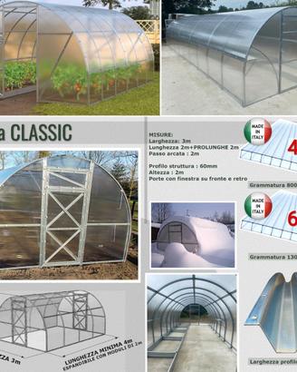 Serra tunnel policarbonato orto giardino piante