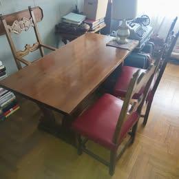 Scrivania artigianale stile classico e tre sedie