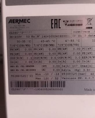 2 Aermec CL 90 P refrigeratore chiller 20Kw