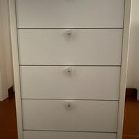 Cassettiera bianca a 4 cassetti