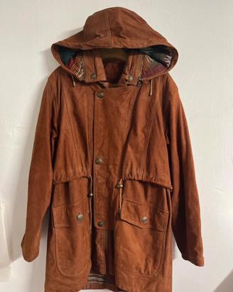 Cappotto ranch vintage in pelle taglia 54