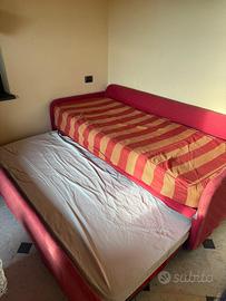 Letto singolo con secondo letto estraibile
